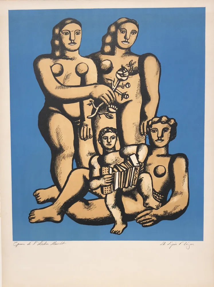 Litografia Leger - The Accordionist's Family