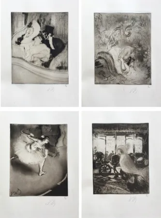 Água-Forte Legrand - POÈMES À L'EAU-FORTE. 1/20 suites à grandes marges des 30 eaux-fortes signées.‎ 