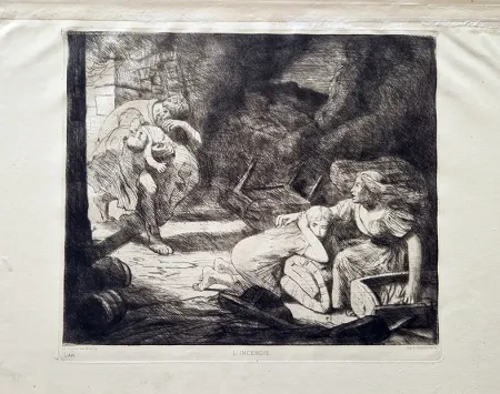 Água-Forte Legros - L'incendie