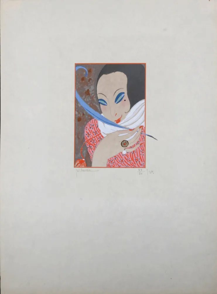 Múltiplo Lepape - La Plume, 1914 - Art Deco Masterpiece!