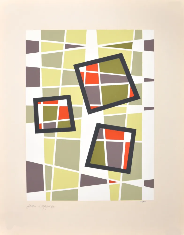 Serigrafia Leppien - Composition, 1954 - Hand-signed