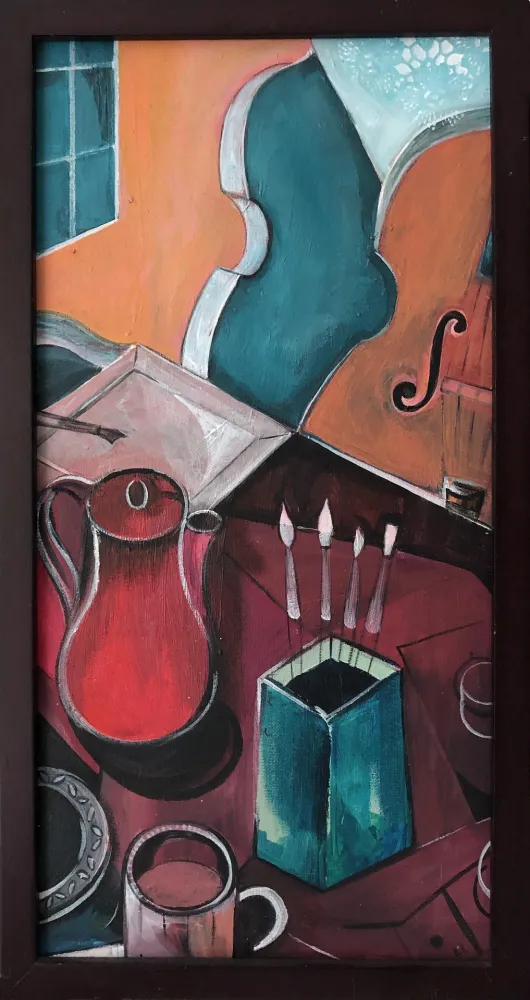 Sem Técnica Levin - Red Melody (original painting from IN THE HEIGHTS / LIN-MANUEL MIRANDA)