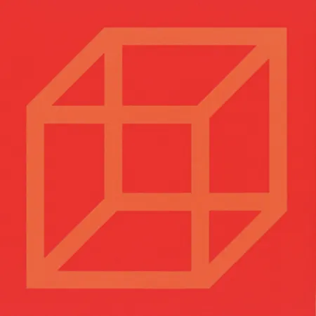 Linogravura Lewitt - Cubes in Color on Color (Yellow/Red)_copy
