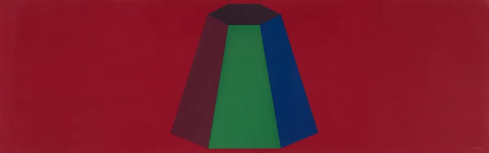 Serigrafia Lewitt - Flat Top Pyramid With Colors Superimposed