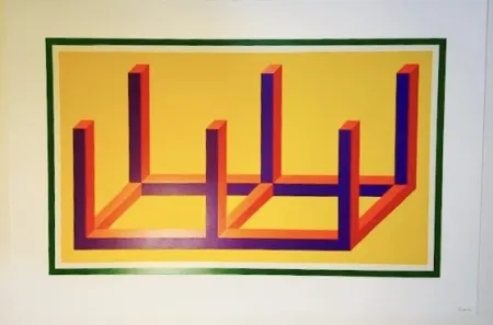 Linogravura Lewitt - Isometric Figures