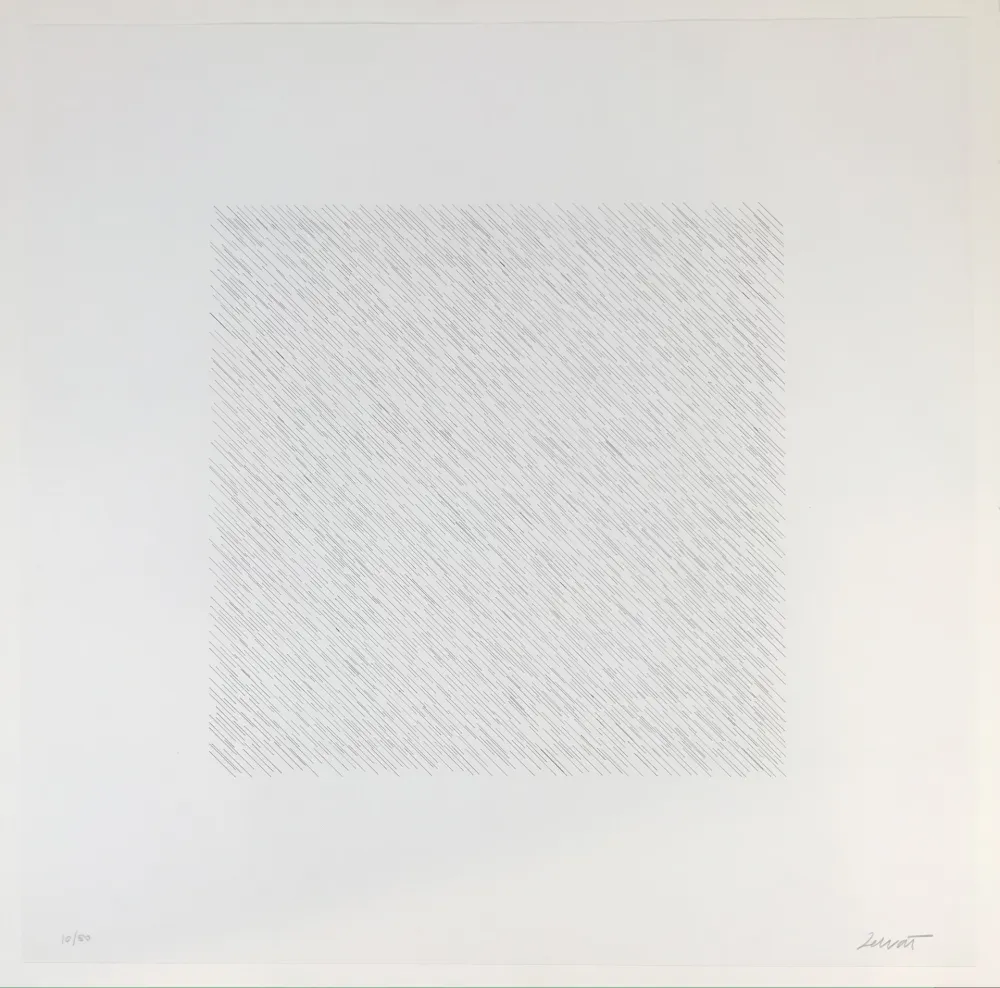 Litografia Lewitt - Lines of One Inch Four Directions Four Colors
