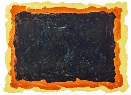 Água-Tinta Lewitt - Rectangles irréguliers rouges, jaunes et bleus superposés.
