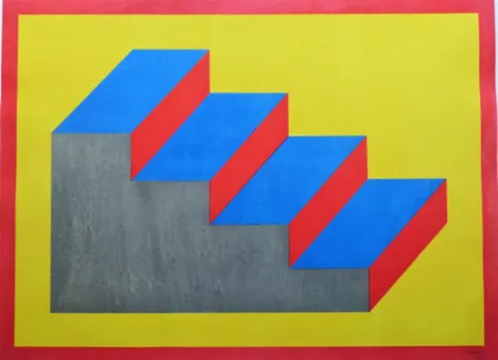 Xilogravura Lewitt - Steps (Form Derived from a Cubic Rectangle)