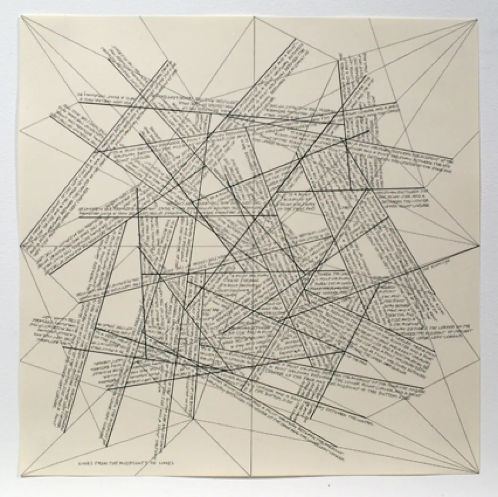 Gravura Lewitt - The Location of Lines. Lines from the Midpoints of Lines.
