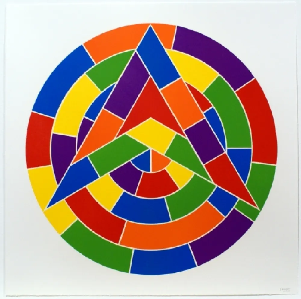 Linogravura Lewitt - Tondo 1 (3 point star)