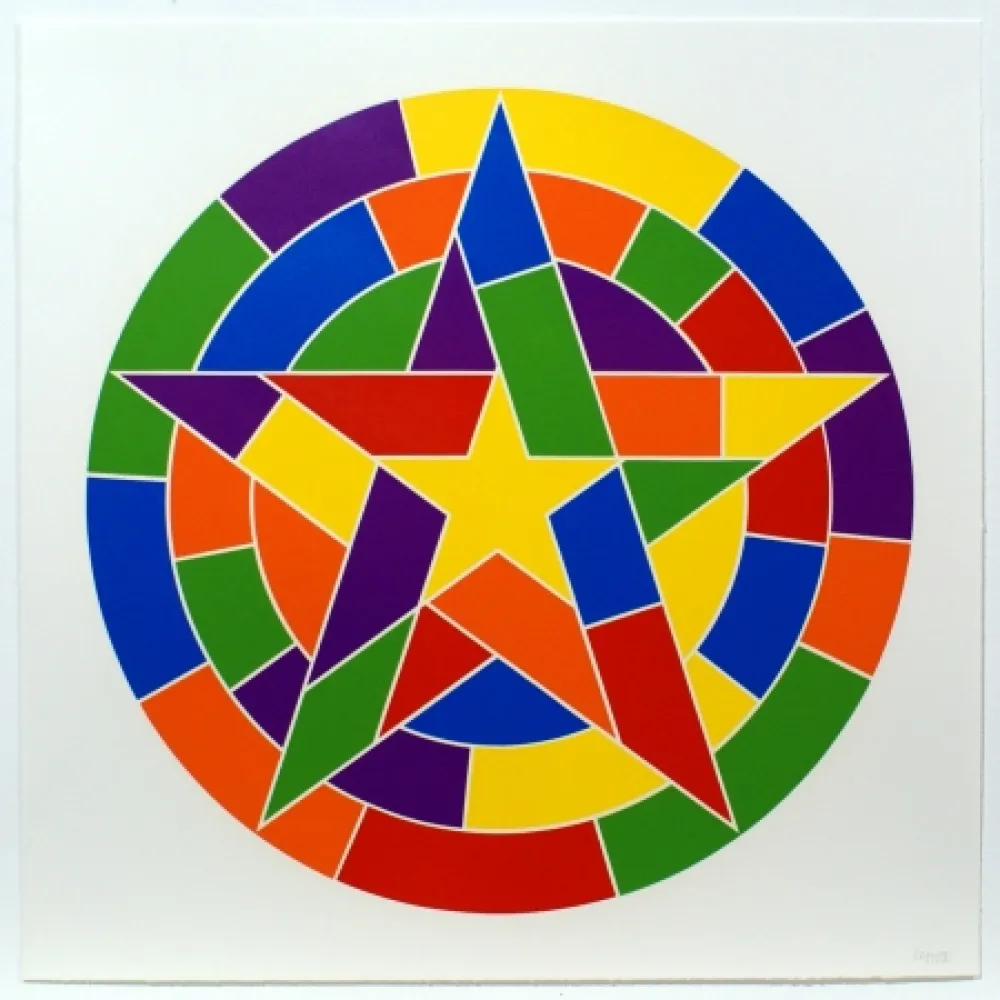Linogravura Lewitt - Tondo 3 (5 point star)