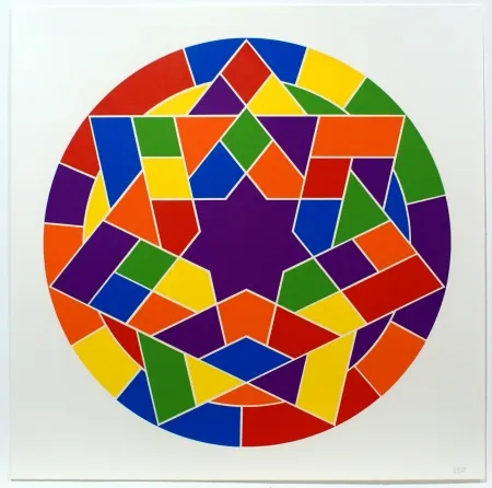 Linogravura Lewitt - Tondo 5 (7 point star)