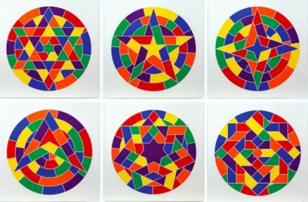 Linogravura Lewitt - Tondo Stars Set of 6