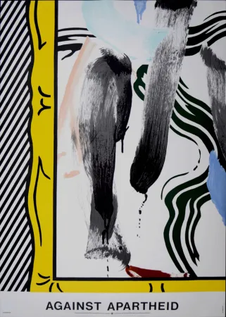 Litografia Lichtenstein - Against Apartheid, 1983 - Scarce first printing!