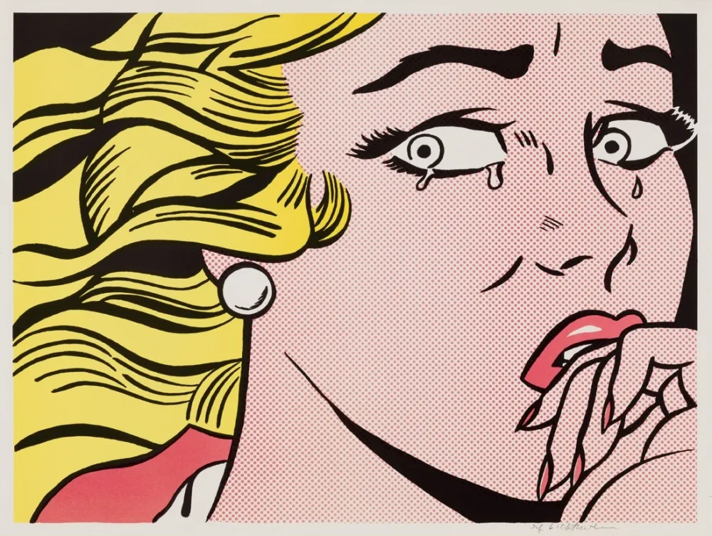 Litografia Lichtenstein - Crying Girl