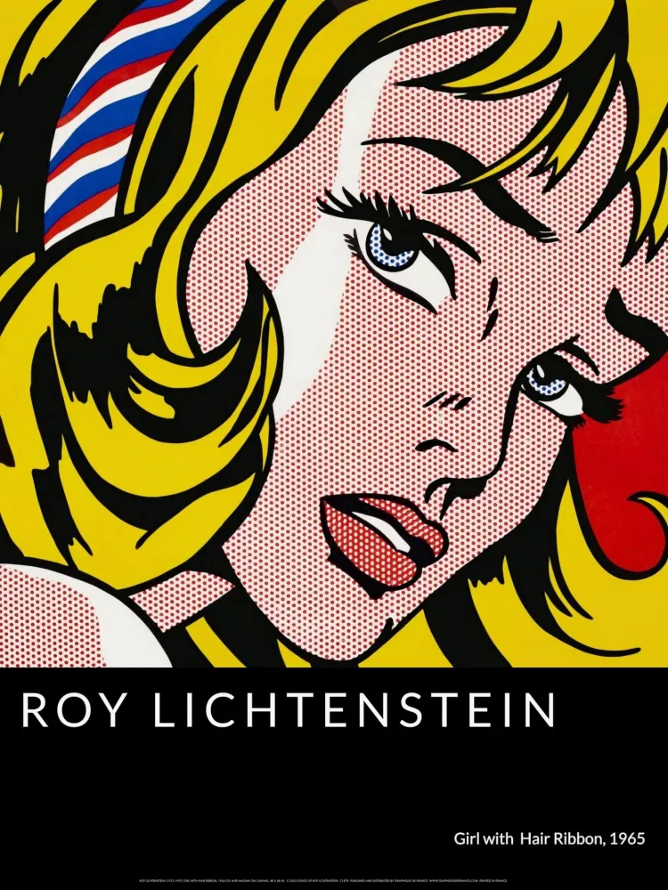 Serigrafia Lichtenstein - Girl with Hair Ribbon