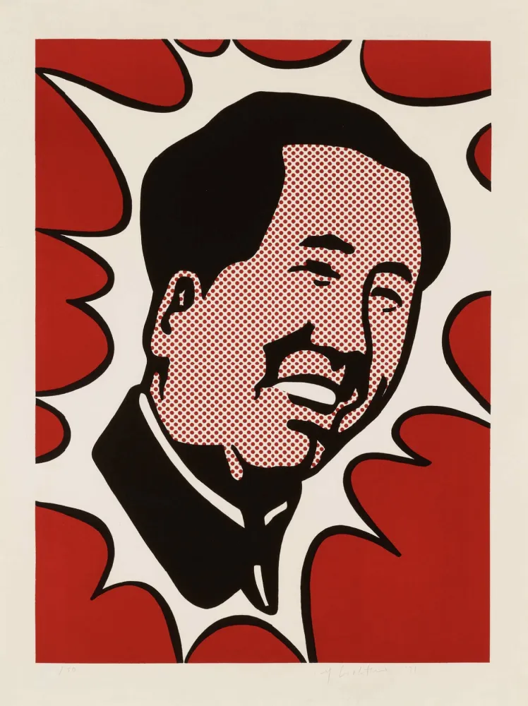 Litografia Lichtenstein - Mao