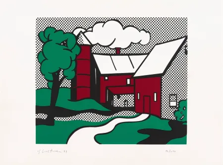 Serigrafia Lichtenstein - Red Barn