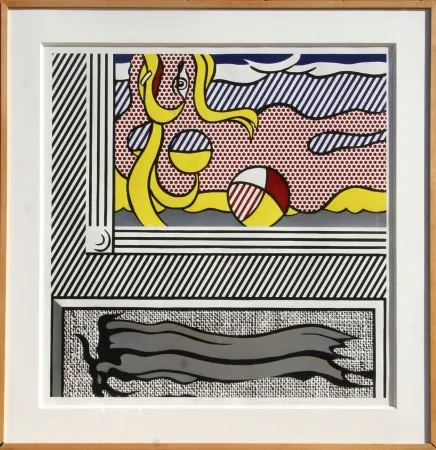 Xilogravura Lichtenstein - Two Paintings: Beach Ball 