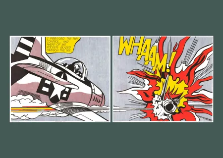 Litografia Lichtenstein - 'WHAAM!' 1986 Offset-lithograph Diptych Set