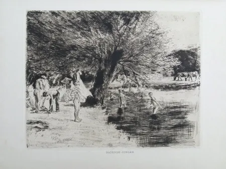 Gravura Liebermann - Badende Jungen