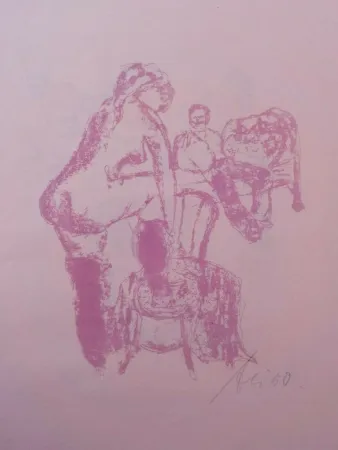 Sem Técnica Liebig - Acht Lithographien zu dem Roman Der Favorit von Guy de Maupassant (8 signed original large folio lithographs by Artur Liebig, based on 