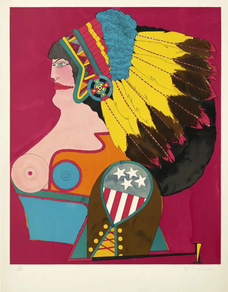 Litografia Lindner - Miss american indian