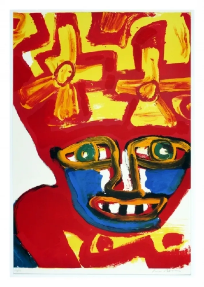 Litografia Lindstrom - Chapeau rouge et jaune