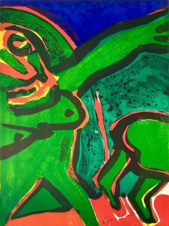 Litografia Lindstrom -  Femme Verte - E.A. III/X