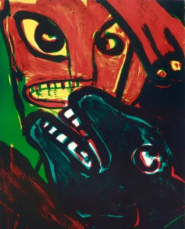 Litografia Lindstrom - Man and Animal