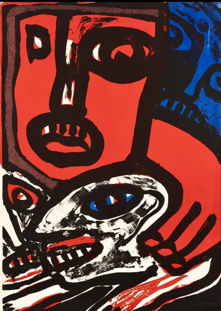 Litografia Lindstrom - Personnage Rouge