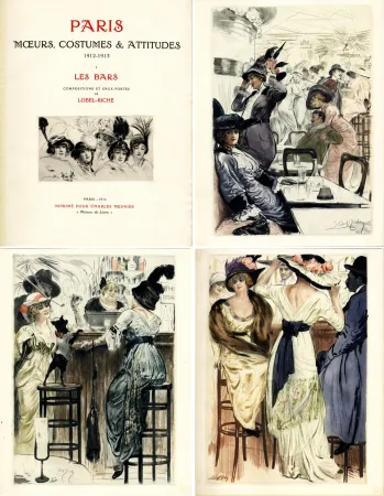 Livro Ilustrado Lobel-Riche - PARIS. MŒURS, COSTUMES ET ATTITUDES, 1912-1913. LES BARS (M. Guillemot).