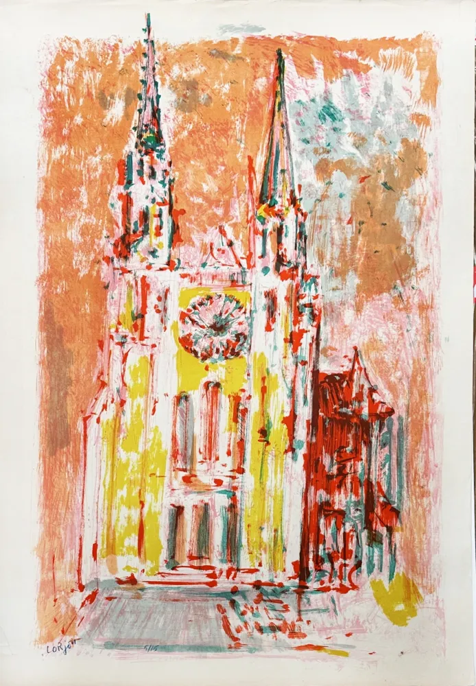 Litografia Lorjou - Chartres