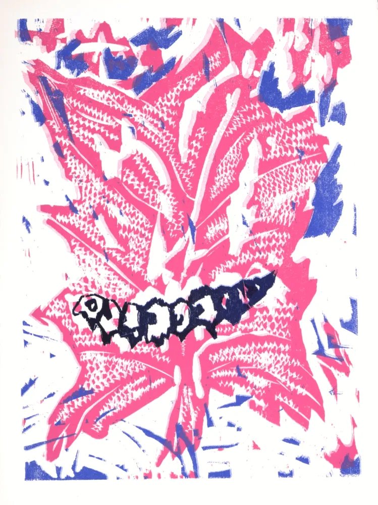 Xilogravura Lorjou - La Chenille, 1965