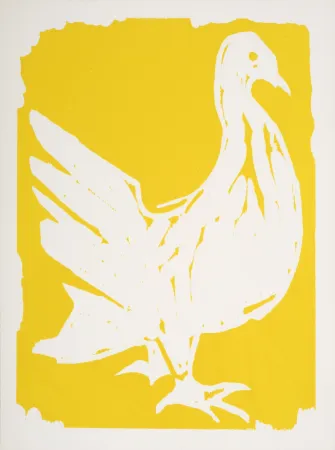 Xilogravura Lorjou - La Colombe, 1965