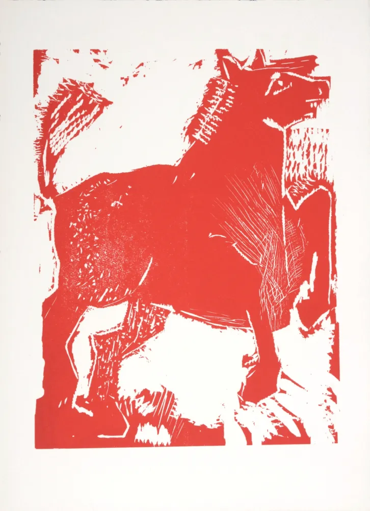Xilogravura Lorjou - Le Cheval, 1965