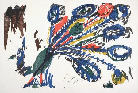 Xilogravura Lorjou - Le Paon, 1965