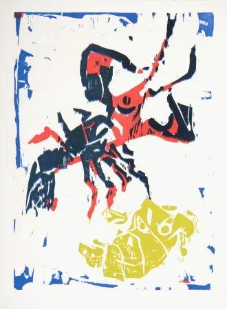 Xilogravura Lorjou - L'Ecrevisse, 1965