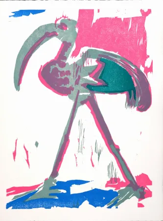 Xilogravura Lorjou - L'Ibis, 1965