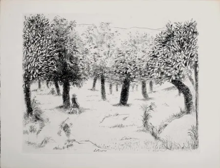 Água-Forte Lotiron - Promenade sous les arbres, 1946