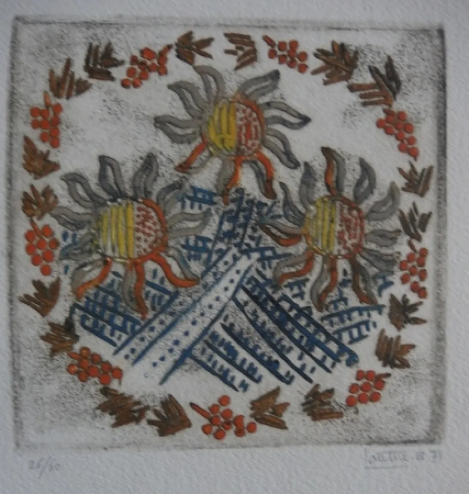 Água-Forte E Água-Tinta Louttre - Tournesols, Soleil