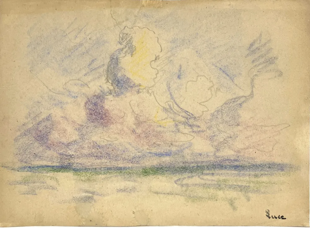 Sem Técnica Luce - Bord de mer. Vers 1900. Pastel 