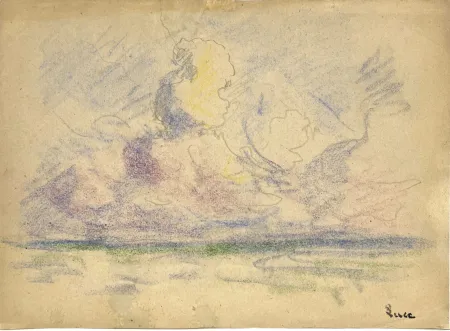 Sem Técnica Luce - Bord de mer. Vers 1900. Pastel 