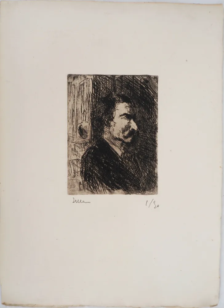 Ponta-Seca Luce - Maximilien LUCE - L'Apothicaire Vers 1895 - Gravure originale signée