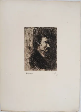 Ponta-Seca Luce - Maximilien LUCE - L'Apothicaire Vers 1895 - Gravure originale signée
