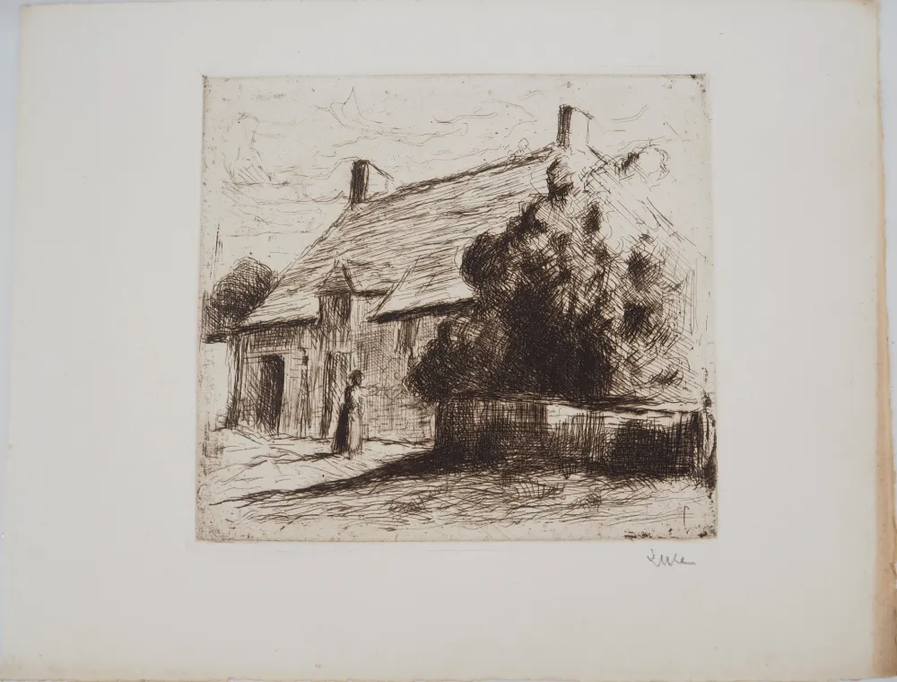 Ponta-Seca Luce - Maximilien LUCE - Maison villageoise à Bessy-sur-Cure Vers 1900 - Gravure originale signée