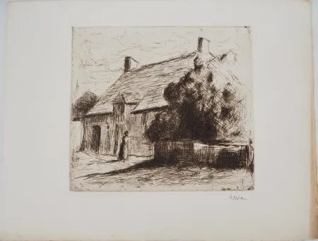 Ponta-Seca Luce - Maximilien LUCE - Maison villageoise à Bessy-sur-Cure Vers 1900 - Gravure originale signée