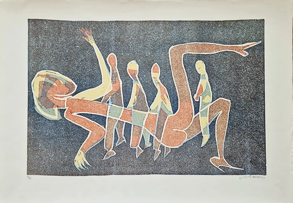 Linogravura Maccari - Composizione