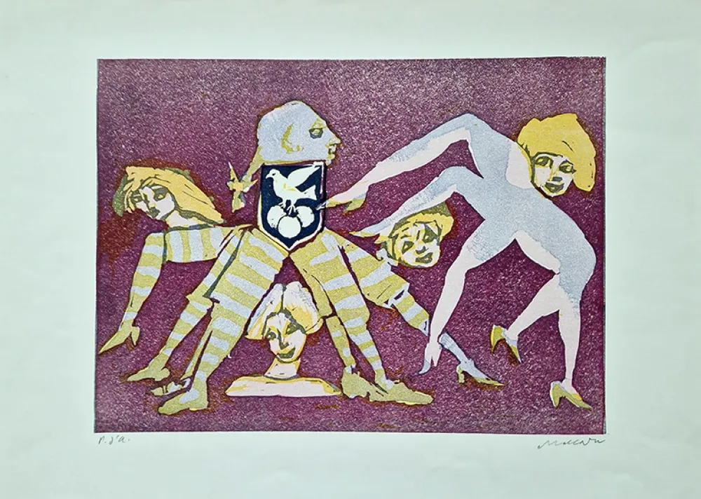 Linogravura Maccari - Composizione