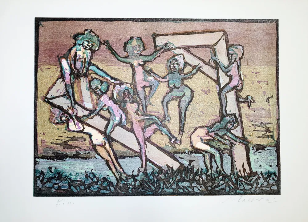 Linogravura Maccari - Figure